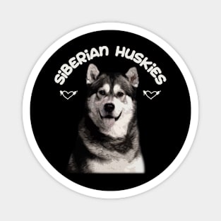 Frosty Flair Husky Chronicles, Stylish Tee Extravaganza for Dog Devotees Magnet